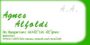 agnes alfoldi business card